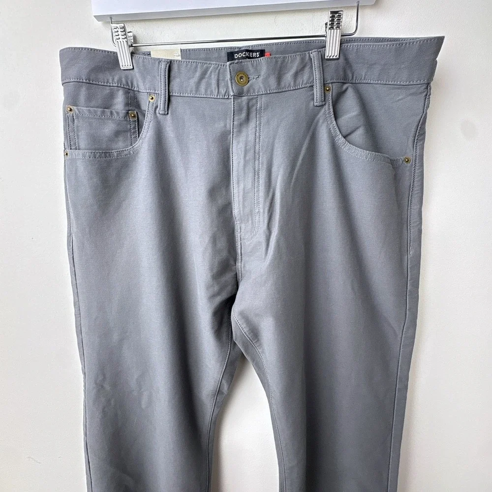 Dockers‎ Comfort Knit Jean Cut Pants Mens 36x29 Grey Straight Fit Smart 360 - Picture 4 of 13